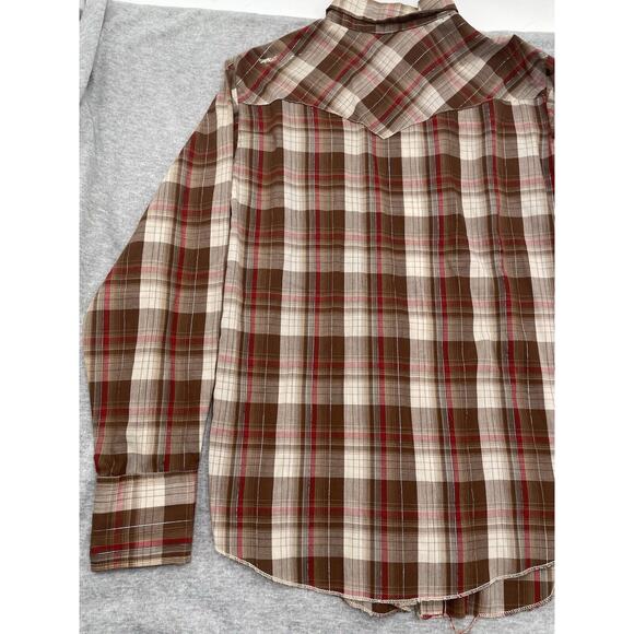 Vintage H Bar C Ranchwear Men's Pearl Snap Shirt Permanent Press Long Tail USA - Picture 8 of 16